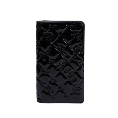 Chanel Black Patent Leather Lucky Symbols Bifold Wallet