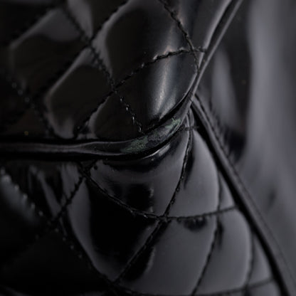 Chanel Black Patent Leather Mademoiselle Kelly Flap Bag