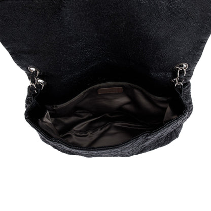 Chanel Black Patent Leather Rock In Moscow Flap Bag