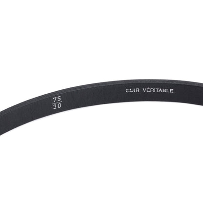 Chanel Black Patent Leather Strass Buckle Skinny Belt 75 30