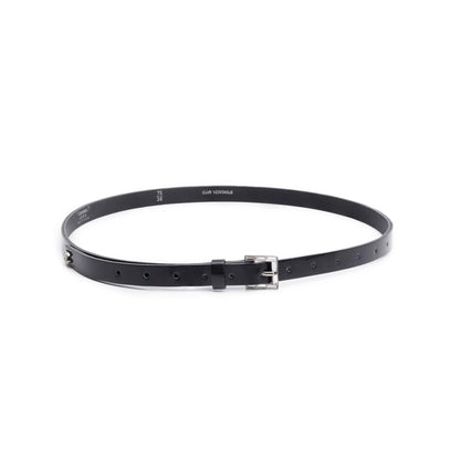 Chanel Black Patent Leather Strass Buckle Skinny Belt 75 30