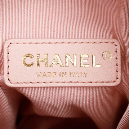 Chanel Black Perforated Calfskin See Through Bucket Bag