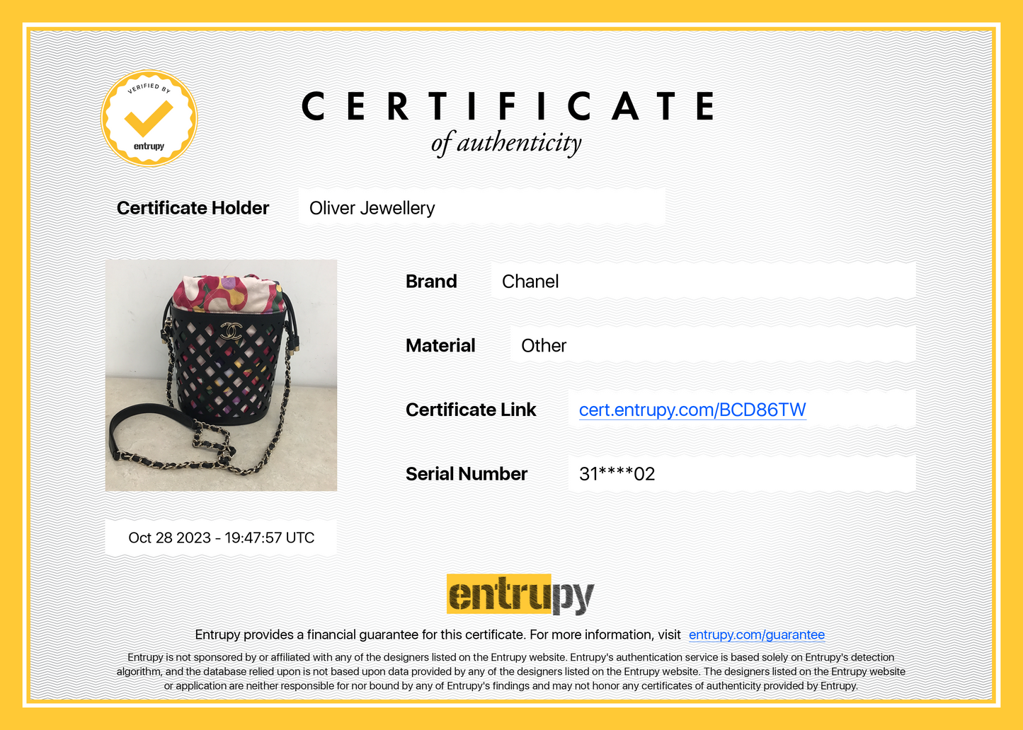 Chanel Black Perforated Calfskin See Through Bucket Bag