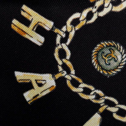 Chanel Black Printed CC Twill Silk Tie