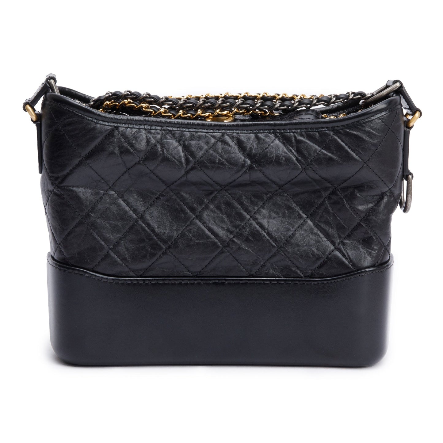 Chanel Black Quilted Aged Calfskin Leather Small Gabrielle Hobo