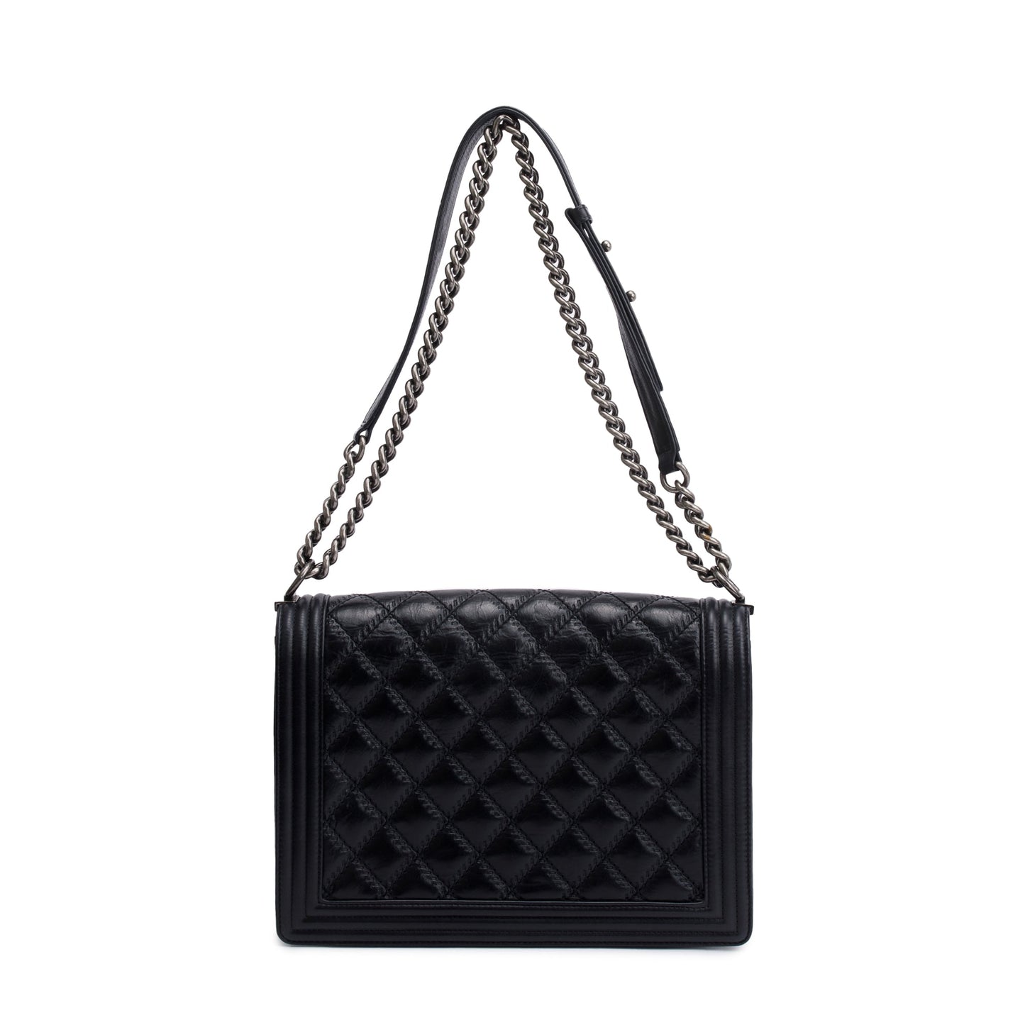 Chanel Black Quilted Aged Calfskin XL Boy Bag