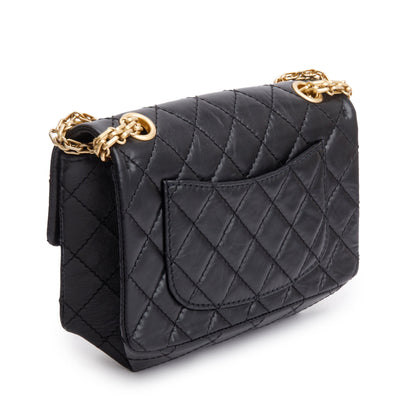 Chanel Black Quilted Calfskin Leather 2.55 Reissue 224 Flap Bag