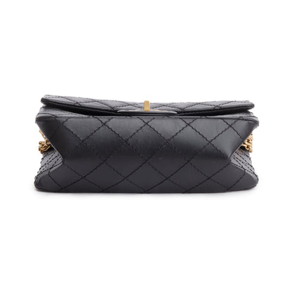 Chanel Black Quilted Calfskin Leather 2.55 Reissue 224 Flap Bag