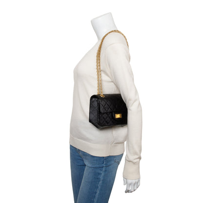 Chanel Black Quilted Calfskin Leather 2.55 Reissue 224 Flap Bag