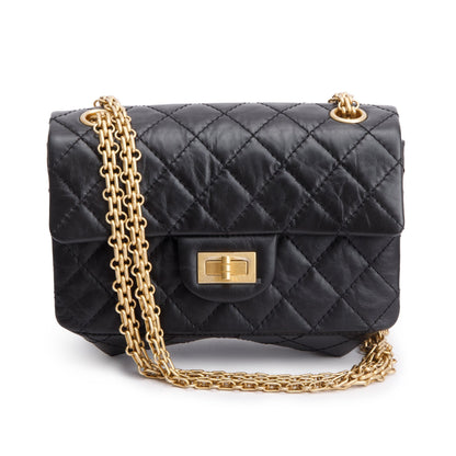 Chanel Black Quilted Calfskin Leather 2.55 Reissue 224 Flap Bag