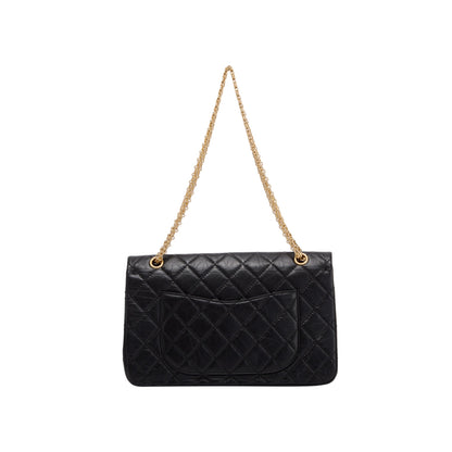 Chanel Black Quilted Calfskin Leather 2.55 Reissue 227 Double Flap Bag