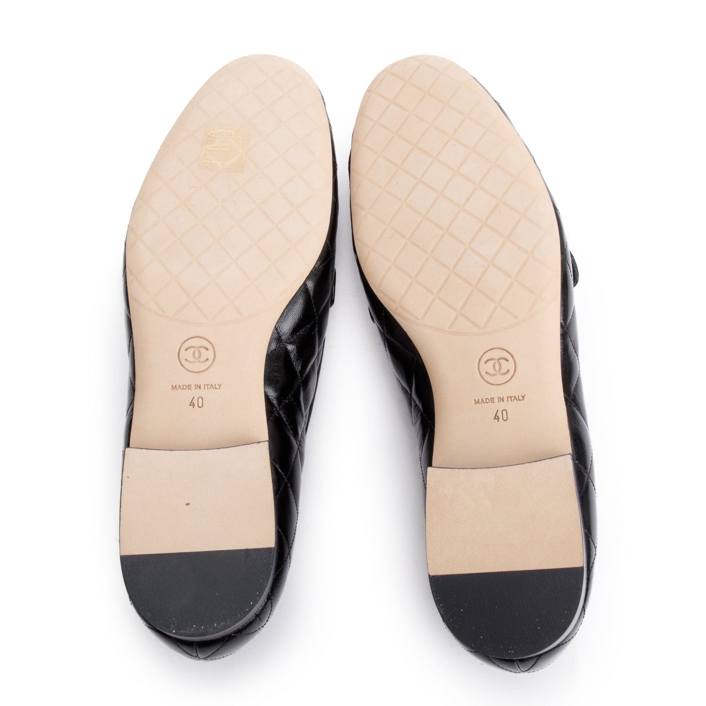 Chanel Black Quilted Calfskin Leather CC Logo Loafer, Size 40