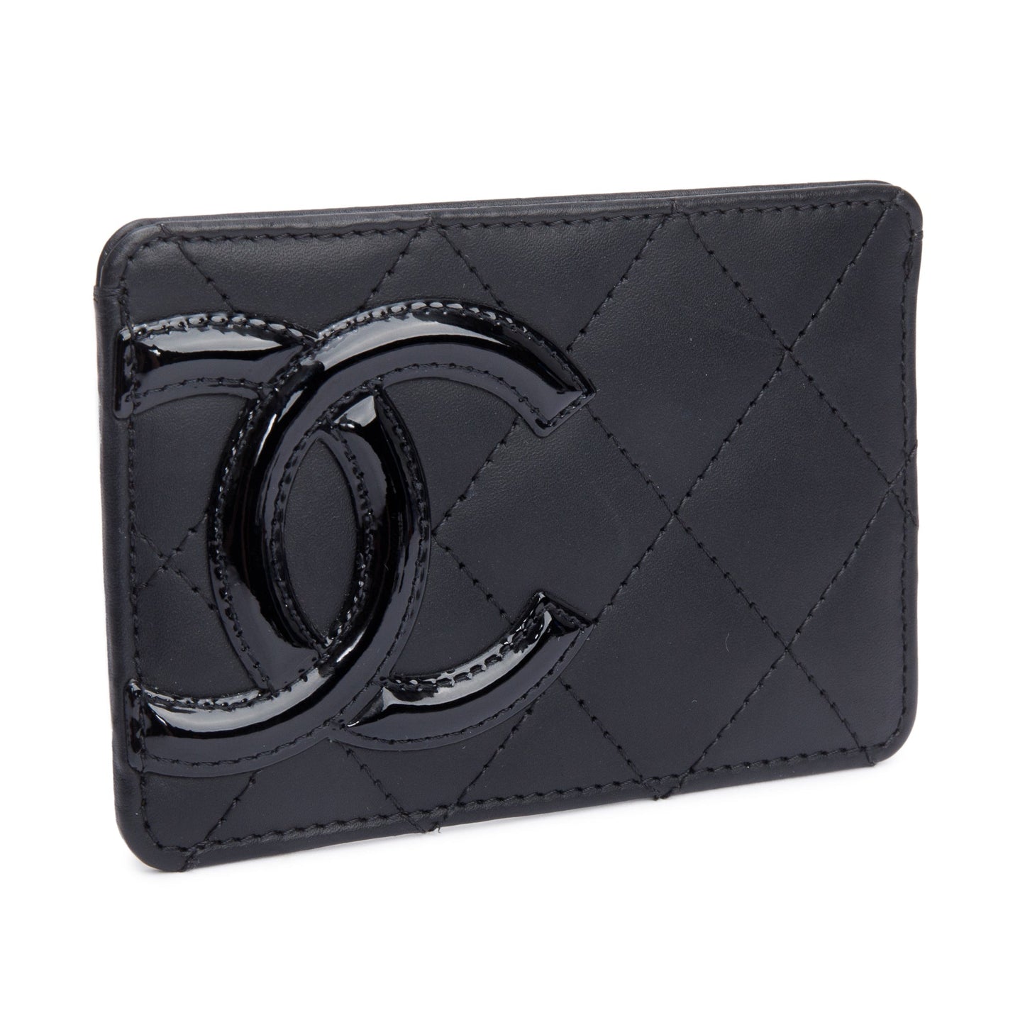 Chanel Black Quilted Calfskin Leather Cambon Ligne Card Holder