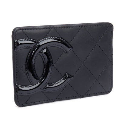 Chanel Black Quilted Calfskin Leather Cambon Ligne Card Holder