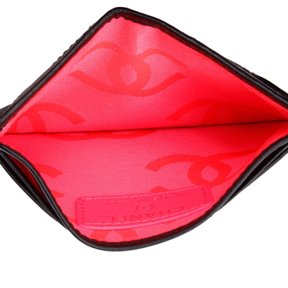 Chanel Black Quilted Calfskin Leather Cambon Ligne Card Holder