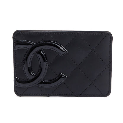 Chanel Black Quilted Calfskin Leather Cambon Ligne Card Holder