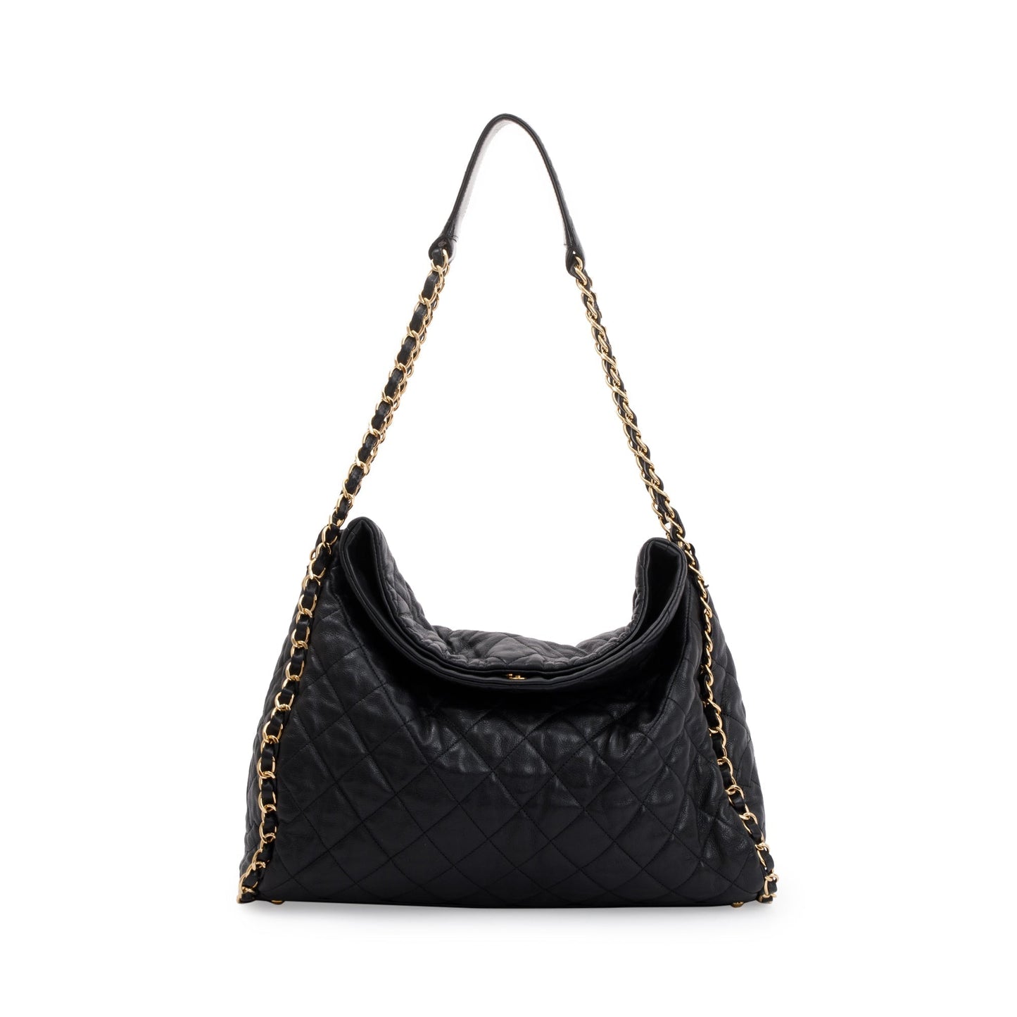 Chanel Black Quilted Calfskin Leather Chain Me Hobo