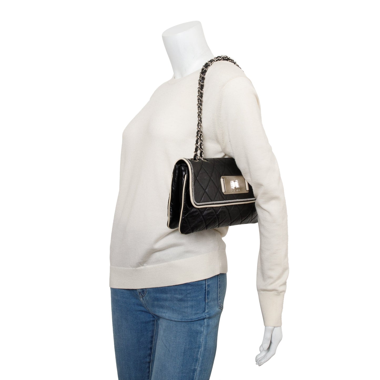 Chanel Black Quilted Calfskin Leather East/West Reissue Flap Bag