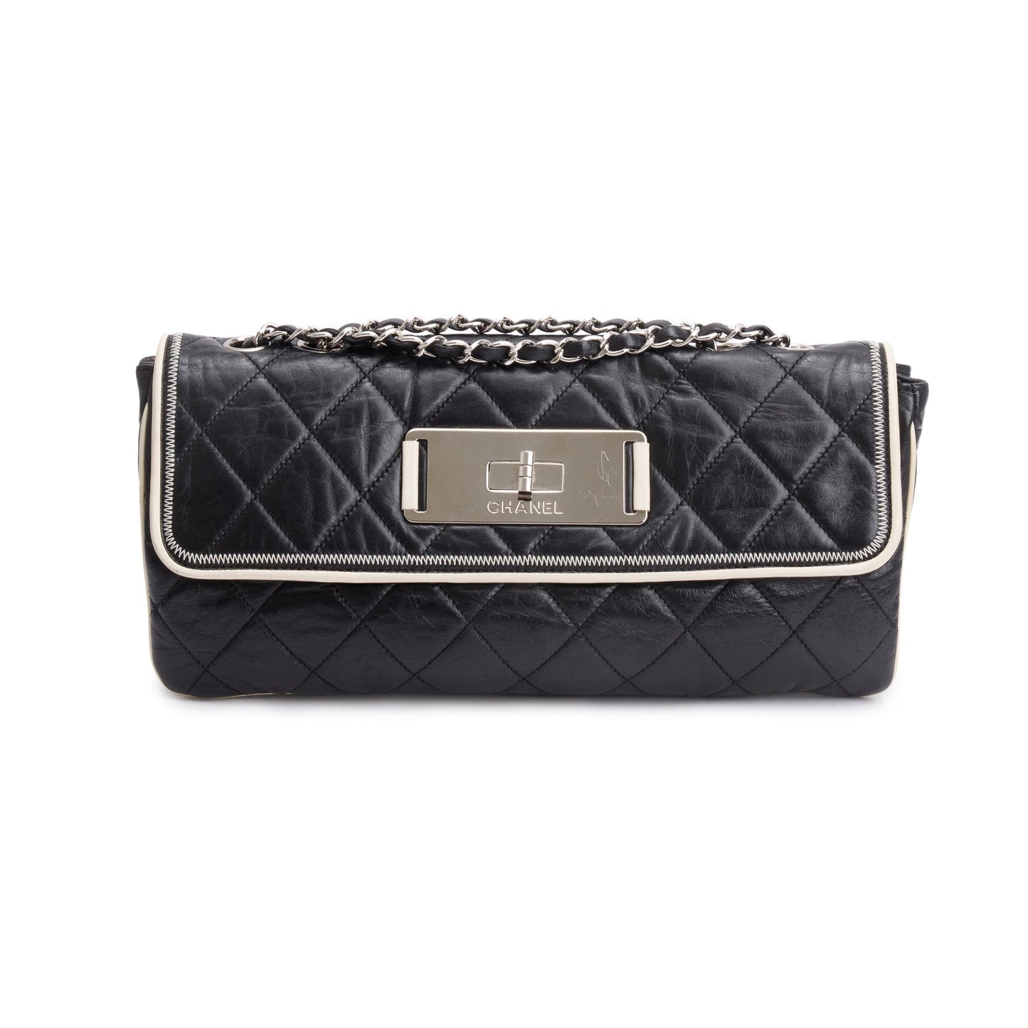 Chanel Black Quilted Calfskin Leather East/West Reissue Flap Bag