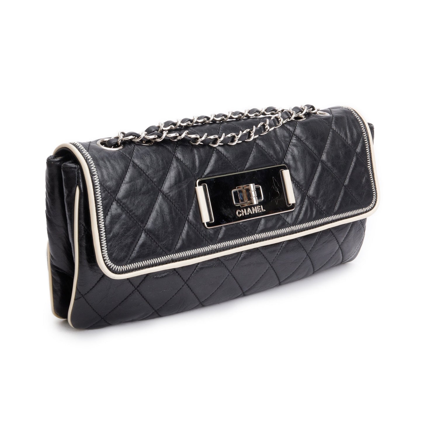 Chanel Black Quilted Calfskin Leather East/West Reissue Flap Bag