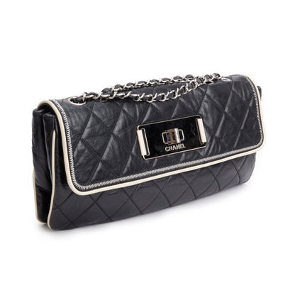 Chanel Black Quilted Calfskin Leather East/West Reissue Flap Bag