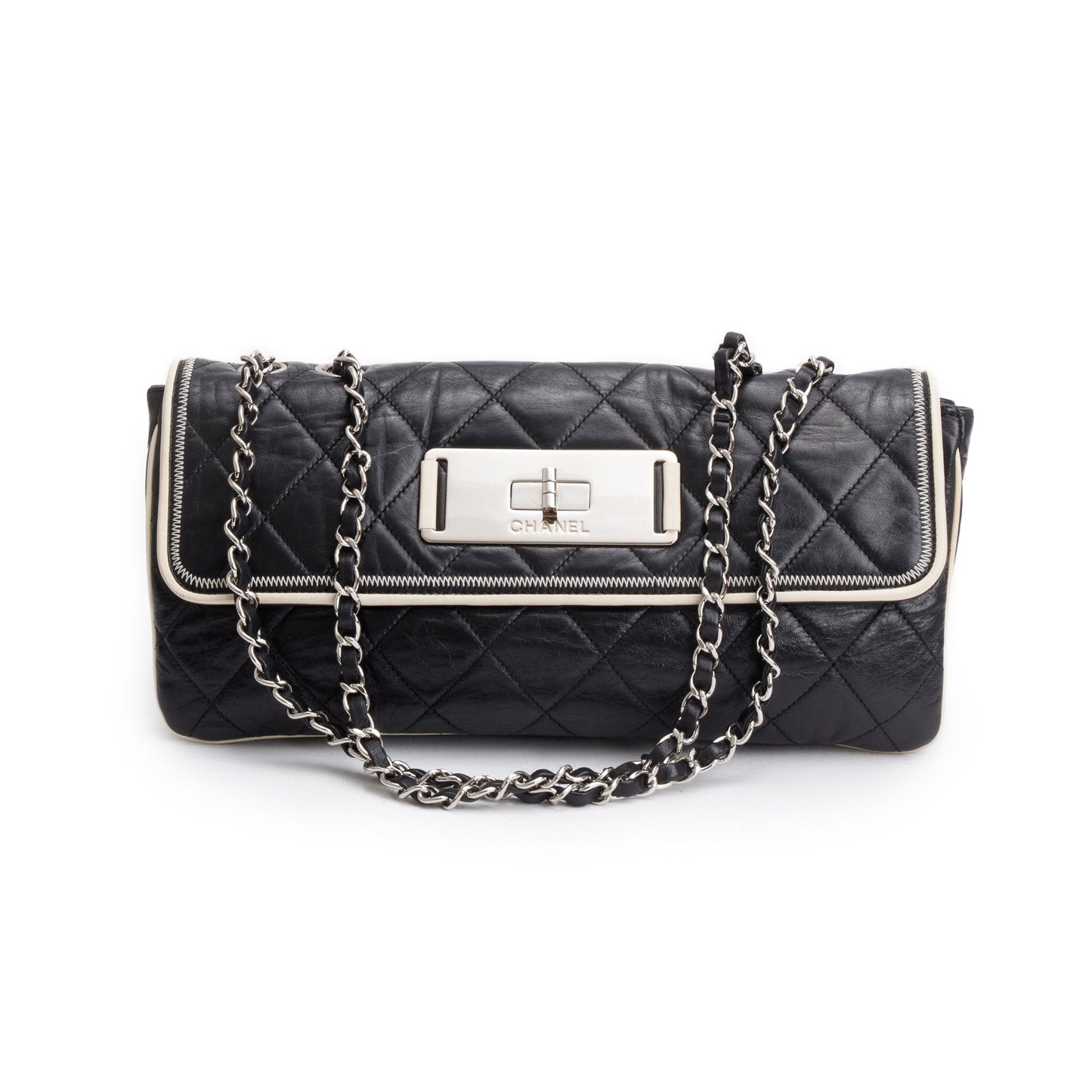 Chanel Black Quilted Calfskin Leather East/West Reissue Flap Bag