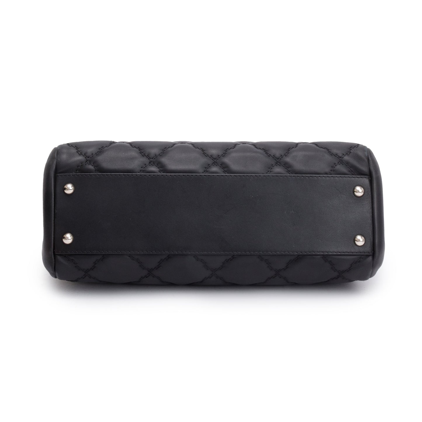 Chanel Black Quilted Calfskin Leather Large Double Stitch Hamptons Flap Bag