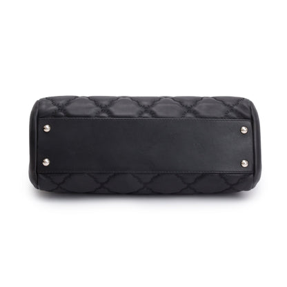 Chanel Black Quilted Calfskin Leather Large Double Stitch Hamptons Flap Bag