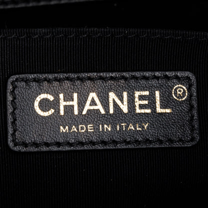 Chanel Black Quilted Calfskin Leather Medium Boy Bag