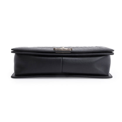 Chanel Black Quilted Calfskin Leather XL Boy Bag