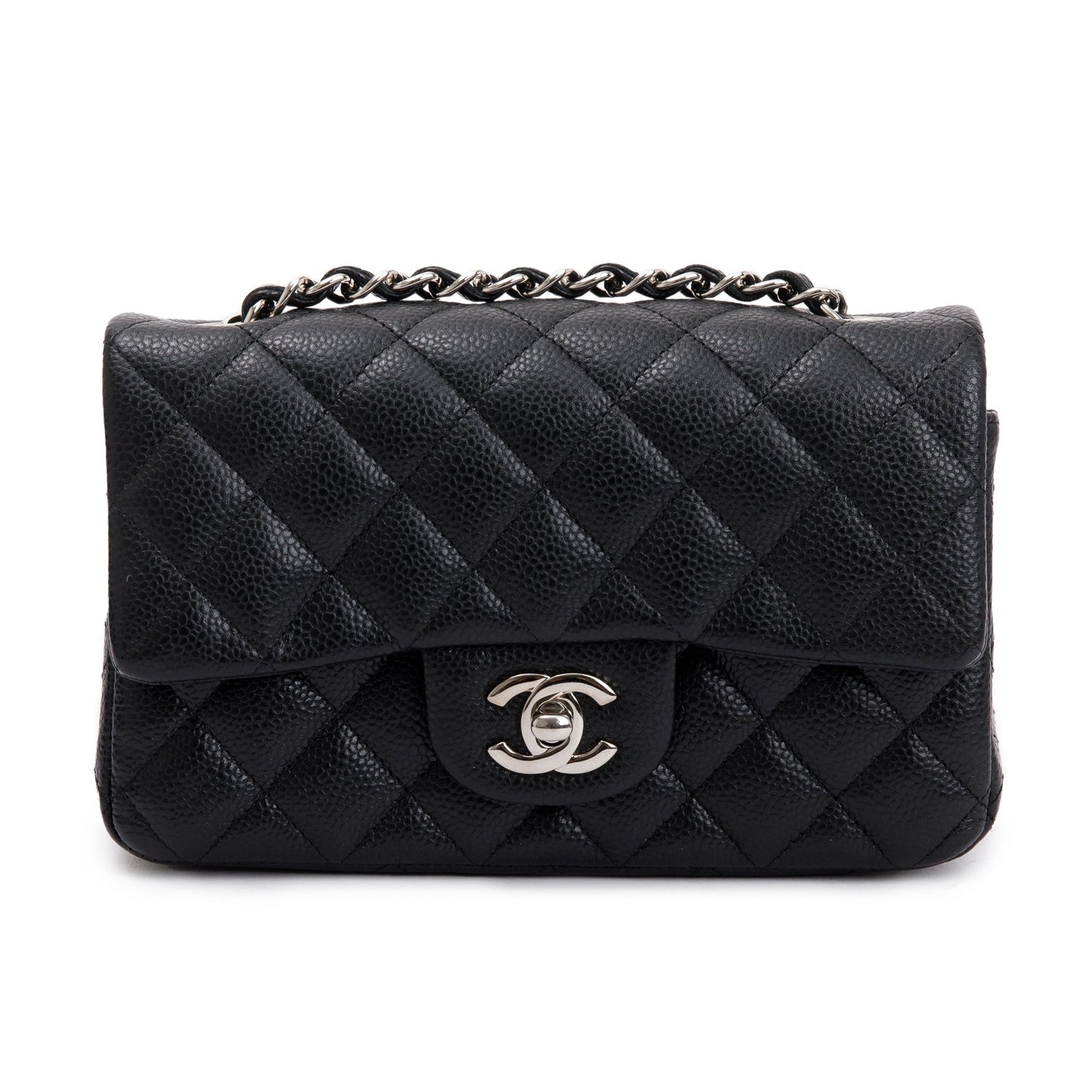 Chanel Black Quilted Caviar Classic Mini Rectangular Flap Bag