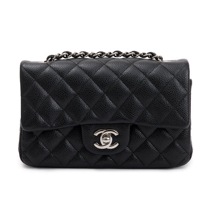 Chanel Black Quilted Caviar Classic Mini Rectangular Flap Bag