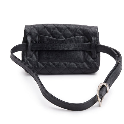 Chanel Black Quilted Caviar Leather 2.55 Reissue Flap Belt Bag