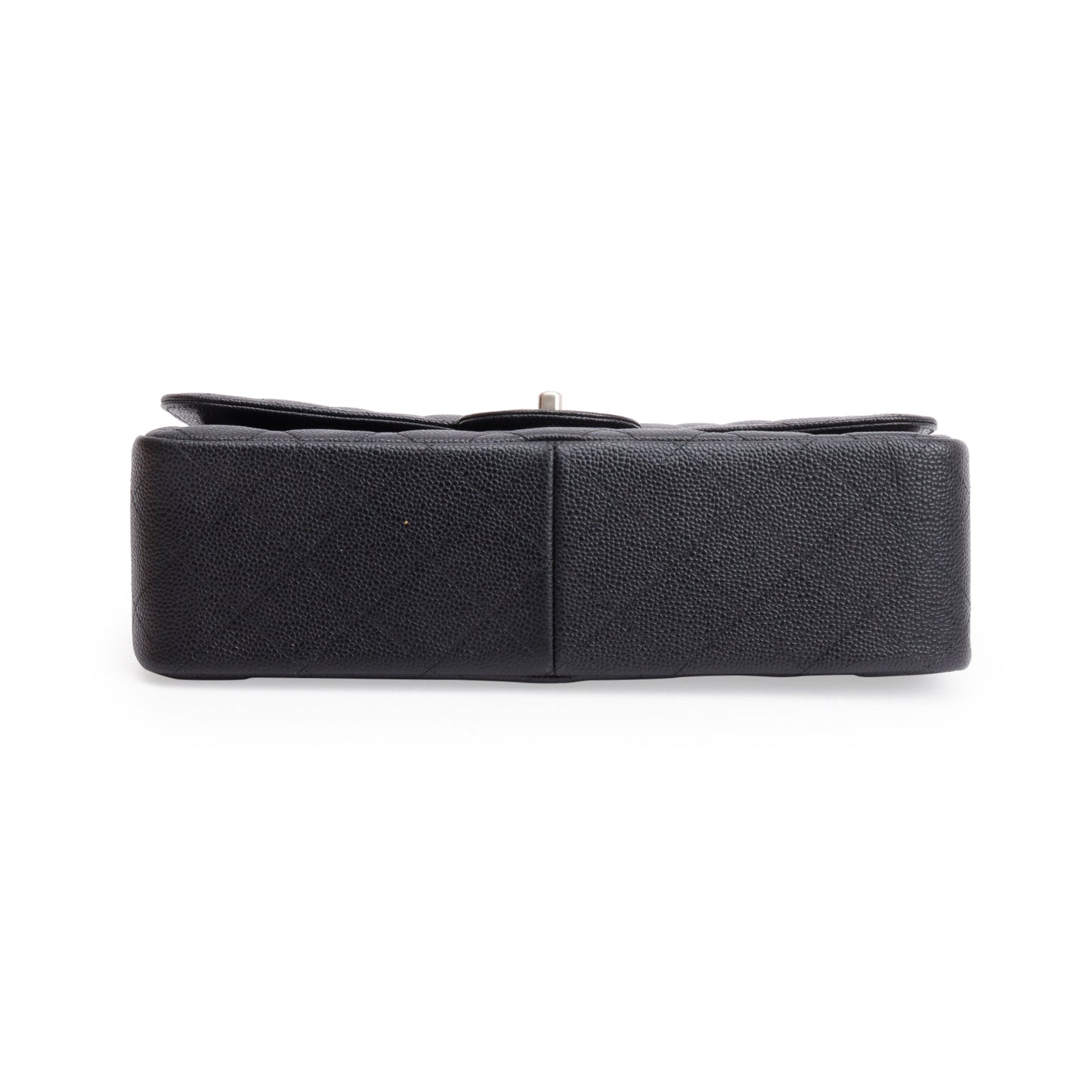Chanel Black Quilted Caviar Leather Classic Jumbo Double Flap Bag