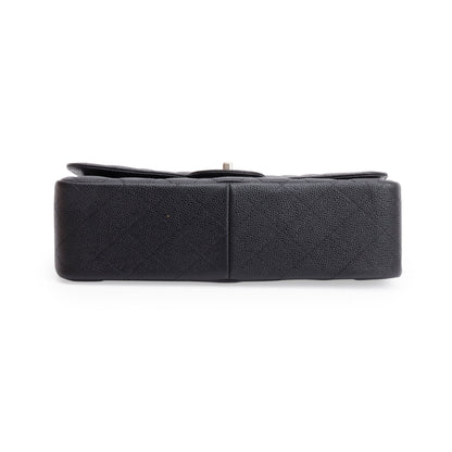 Chanel Black Quilted Caviar Leather Classic Jumbo Double Flap Bag