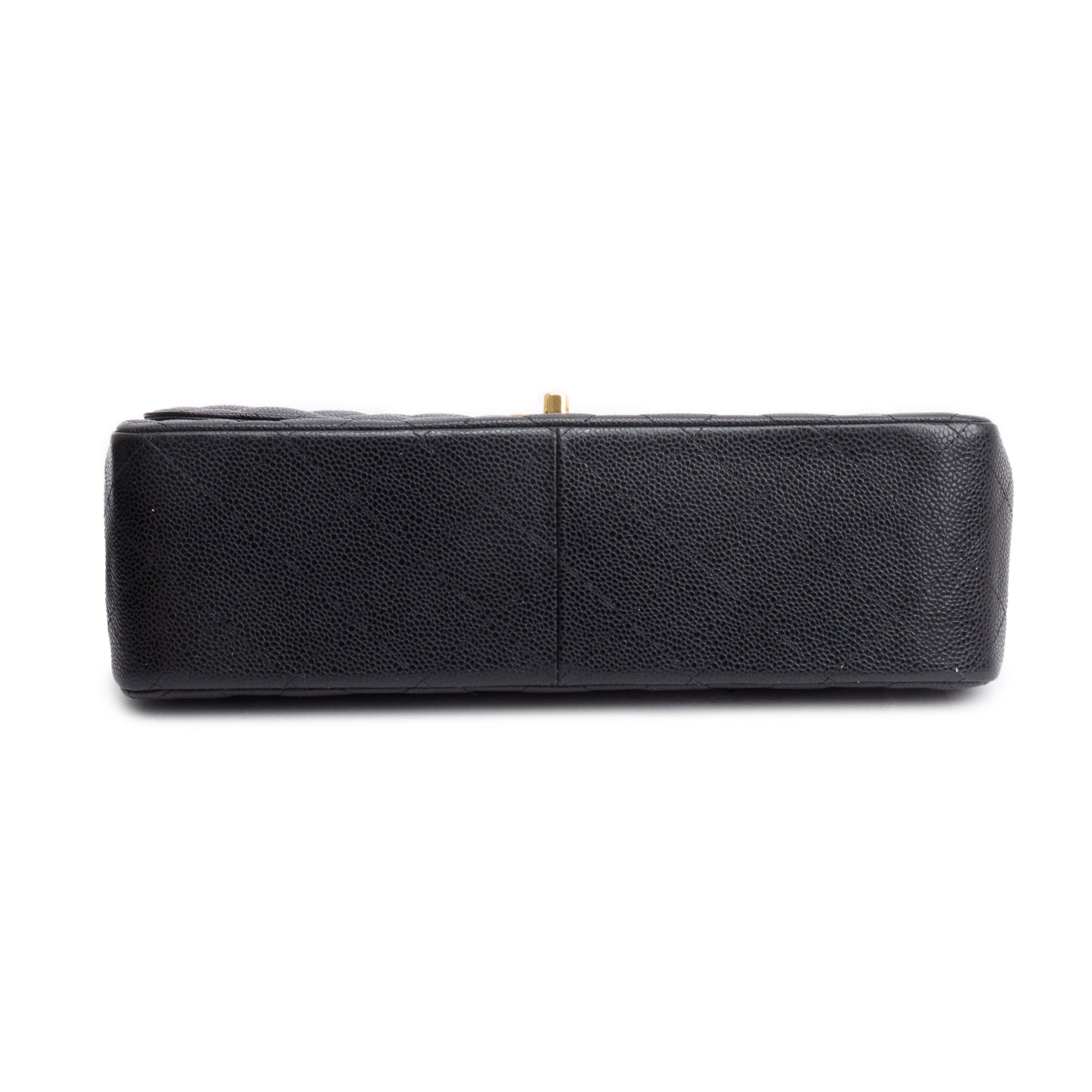 Chanel Black Quilted Caviar Leather Classic Jumbo Double Flap Bag