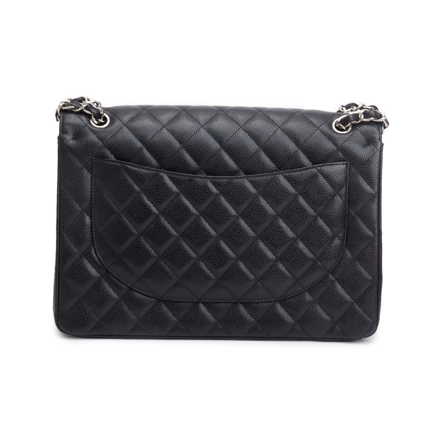 Chanel Black Quilted Caviar Leather Classic Maxi Double Flap Bag