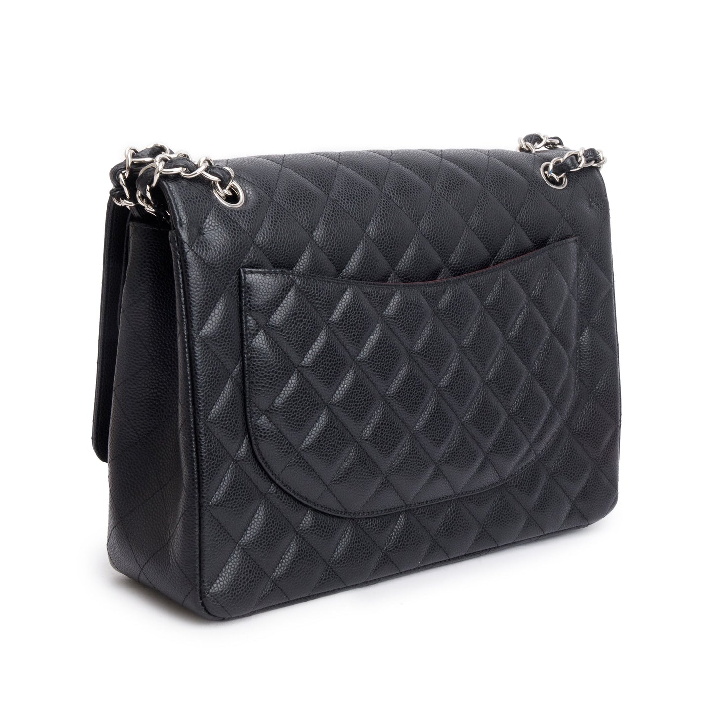Chanel Black Quilted Caviar Leather Classic Maxi Double Flap Bag