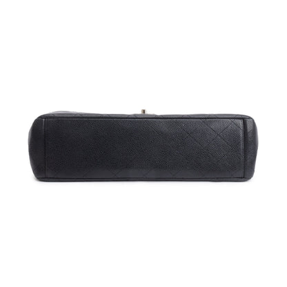 Chanel Black Quilted Caviar Leather Classic Maxi Double Flap Bag