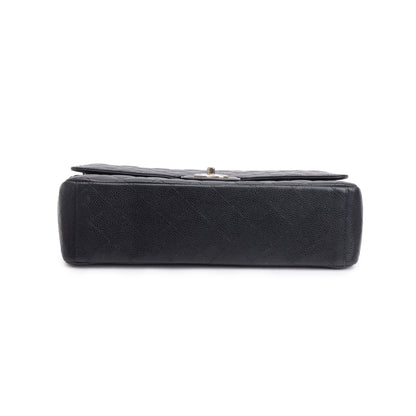 Chanel Black Quilted Caviar Leather Classic Maxi Double Flap Bag