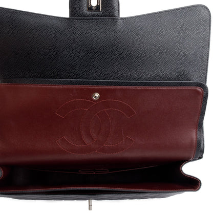 Chanel Black Quilted Caviar Leather Classic Maxi Double Flap Bag