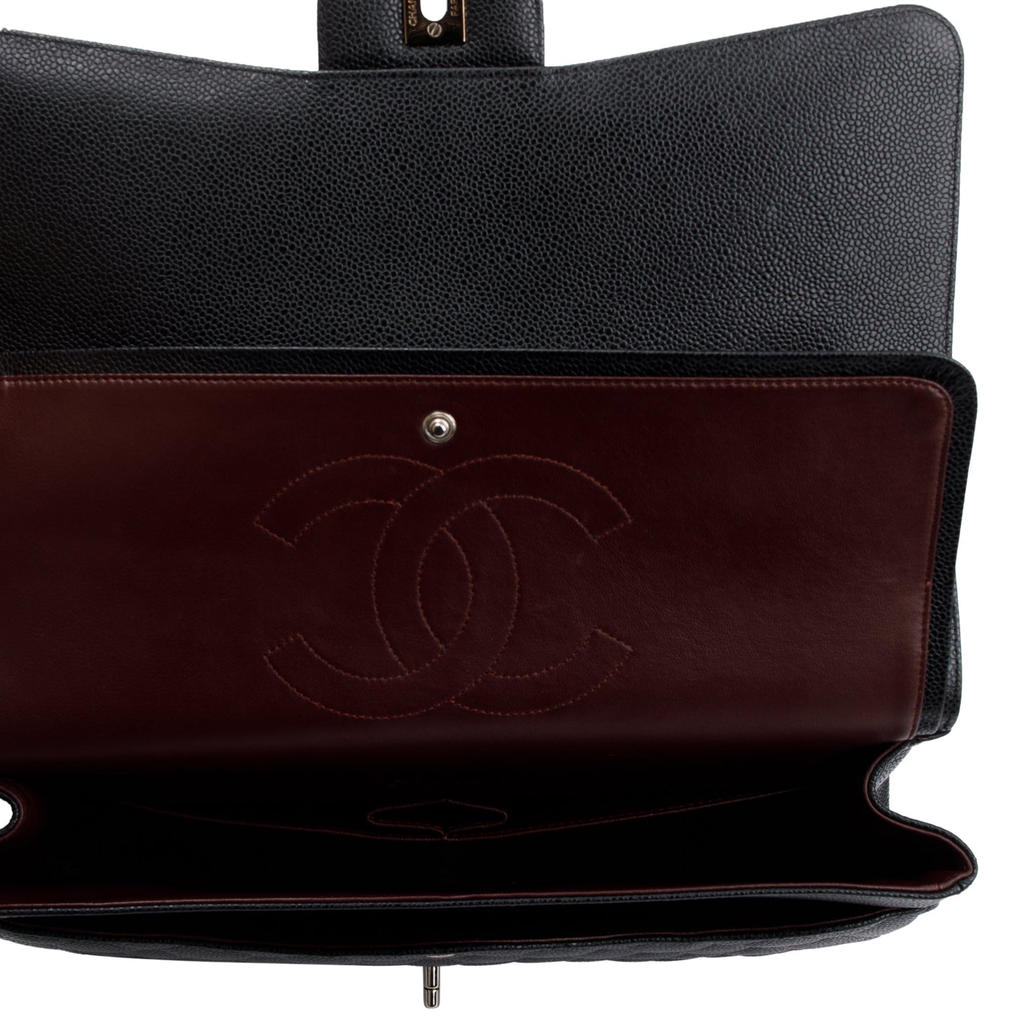 Chanel Black Quilted Caviar Leather Classic Maxi Double Flap Bag