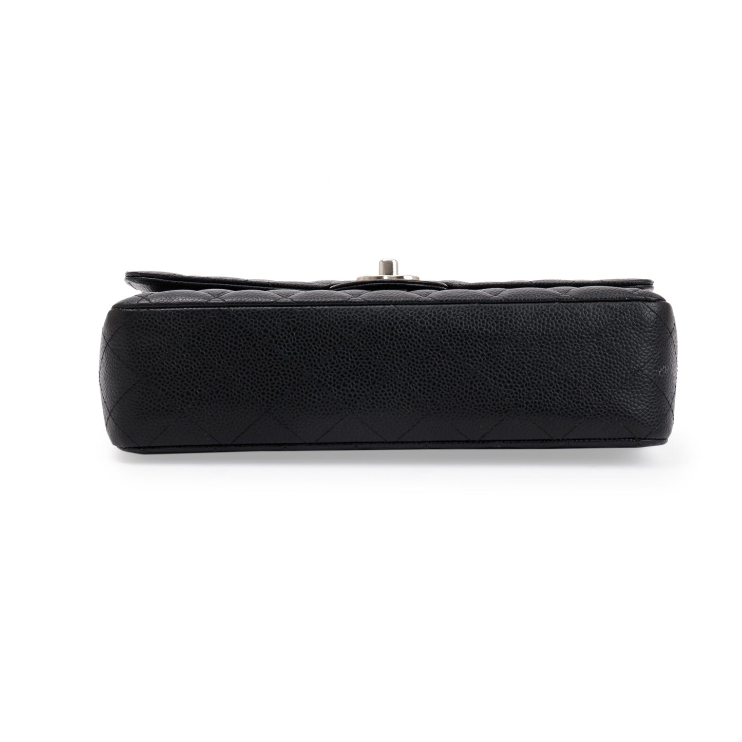 Chanel Black Quilted Caviar Leather Classic Medium Double Flap Bag