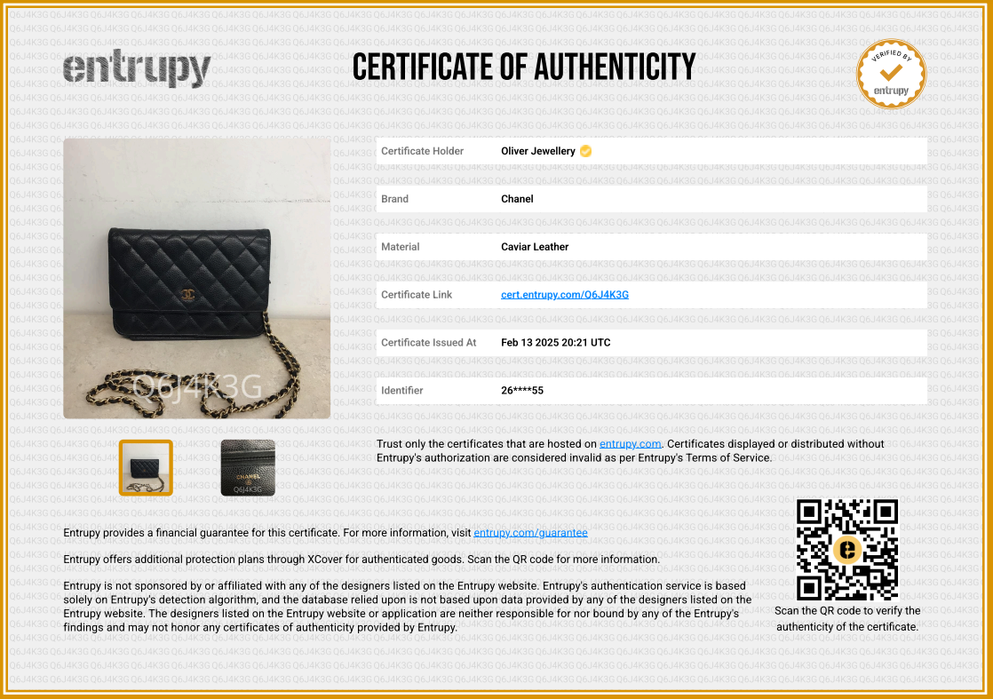 Chanel Black Quilted Caviar Leather Classic Wallet on Chain