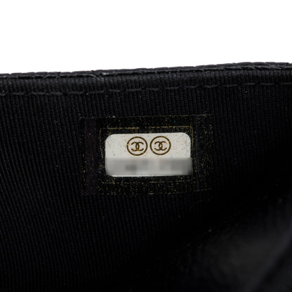 Chanel Black Quilted Caviar Leather Classic Wallet on Chain