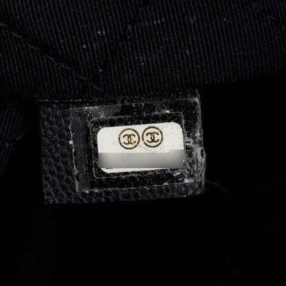 Chanel Black Quilted Caviar Leather Golden Class O-Case Clutch