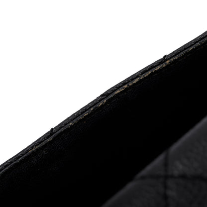 Chanel Black Quilted Caviar Leather Jumbo Kelly Top Handle Flap Bag