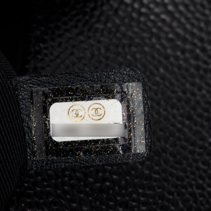 Chanel Black Quilted Caviar Leather Medium Boy Bag