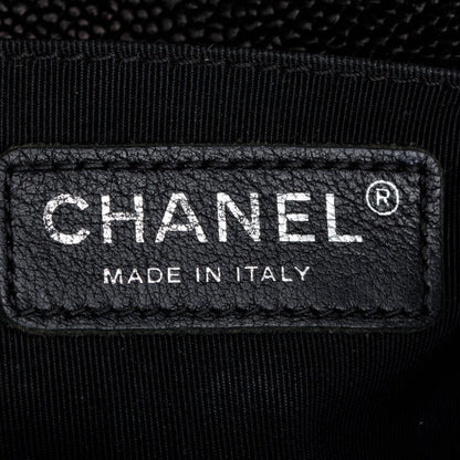 Chanel Black Quilted Caviar Leather Medium Boy Bag