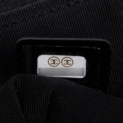 Chanel Black Quilted Caviar Leather Medium Boy O-Case Clutch
